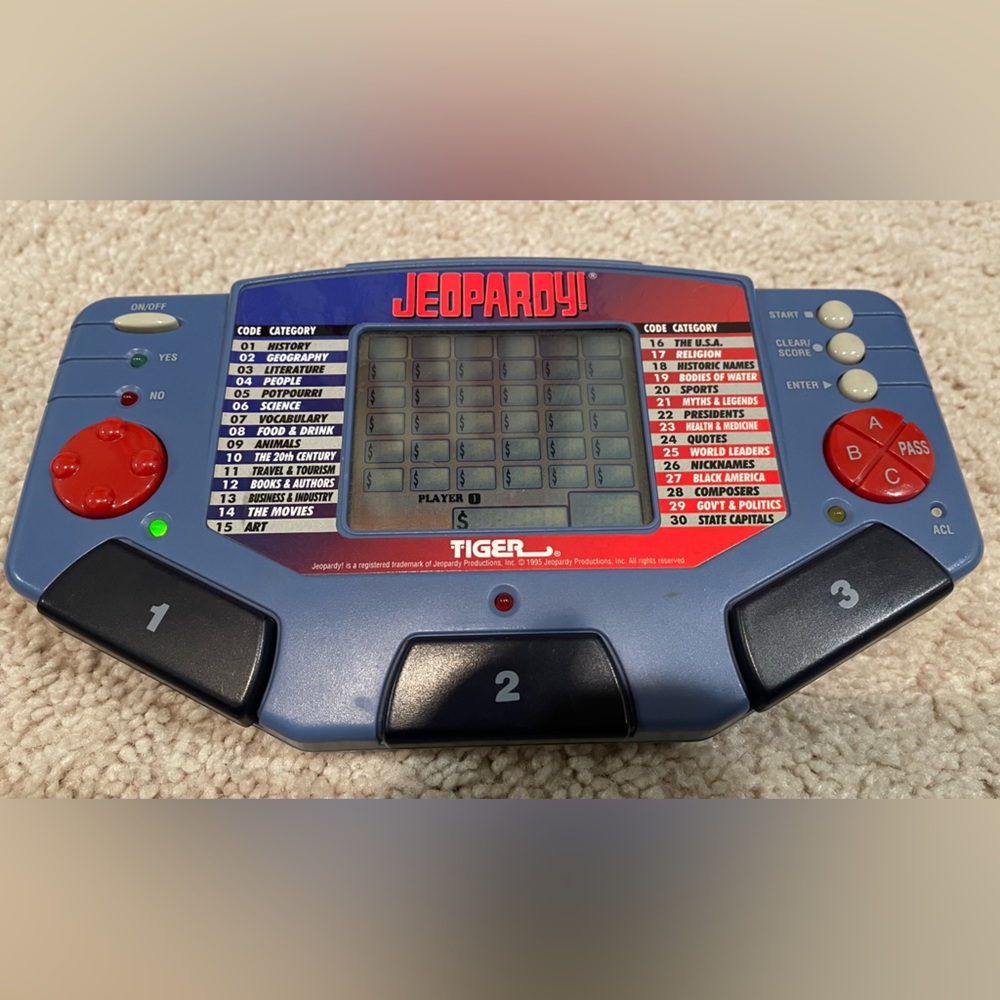 Vintage 1995 Tiger Electronics JEOPARDY Game! Handheld